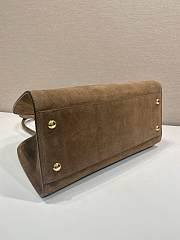 Prada Cocoa Brown Medium Suede Tote Bag - 2
