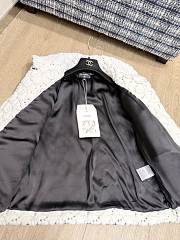 Chanel Sequin Logo Faux Fur Collar Jacket with Hook and Loop Design White - 4