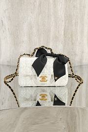Chanel Tweed bow CF mini handle bag - 1