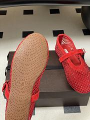Alaïa Brown Mesh Ballet Flats In Red - 6