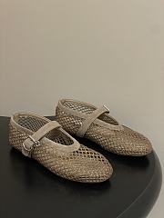 Alaïa Brown Mesh Ballet Flats In Beige - 1