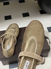 Alaïa Brown Mesh Ballet Flats In Beige - 2