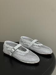 Alaïa Brown Mesh Ballet Flats In White - 1