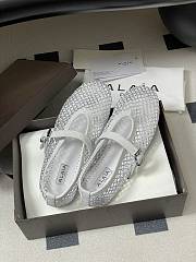 Alaïa Brown Mesh Ballet Flats In White - 5