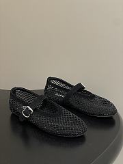 Alaïa Brown Mesh Ballet Flats In Black - 1