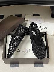 Alaïa Brown Mesh Ballet Flats In Black - 5