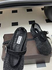 Alaïa Brown Mesh Ballet Flats In Black - 4