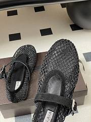 Alaïa Brown Mesh Ballet Flats In Black - 2