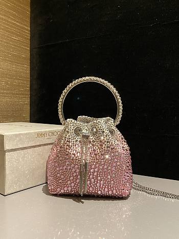 Jimmy Choo Bon Bon crystal-embellished Bucket Bag 07