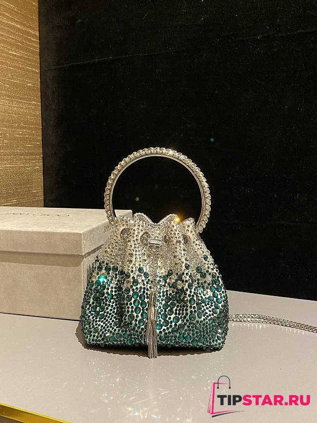 Jimmy Choo Bon Bon crystal-embellished Bucket Bag 06 - 1