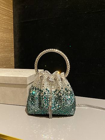 Jimmy Choo Bon Bon crystal-embellished Bucket Bag 06