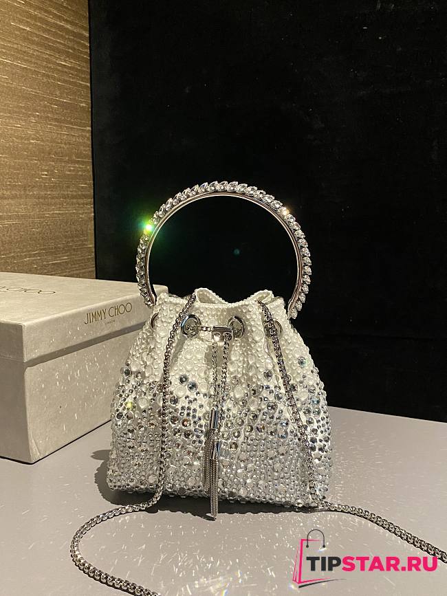 Jimmy Choo Bon Bon crystal-embellished Bucket Bag 05 - 1