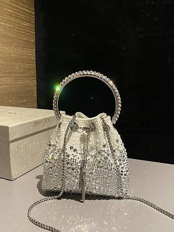 Jimmy Choo Bon Bon crystal-embellished Bucket Bag 05
