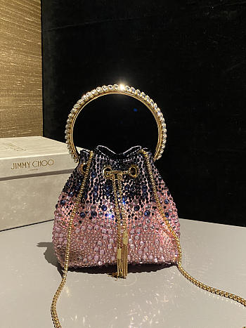 Jimmy Choo Bon Bon crystal-embellished Bucket Bag 04