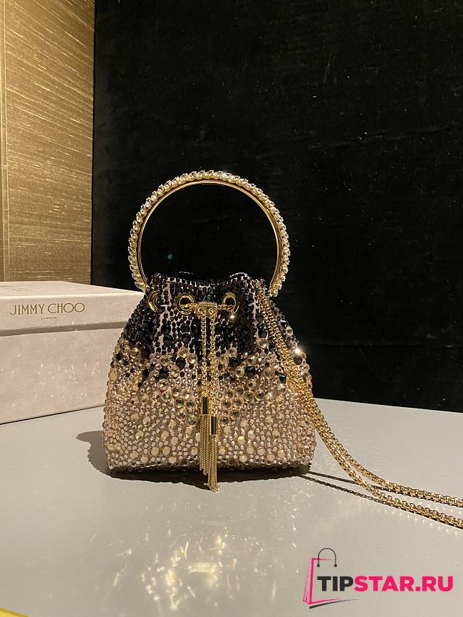 Jimmy Choo Bon Bon crystal-embellished Bucket Bag 03 - 1