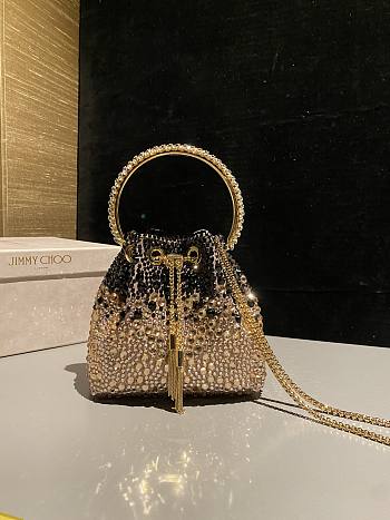 Jimmy Choo Bon Bon crystal-embellished Bucket Bag 03
