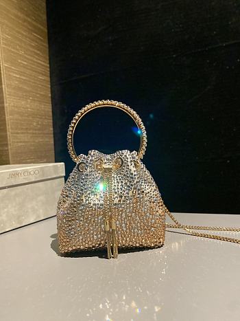 Jimmy Choo Bon Bon crystal-embellished Bucket Bag 01