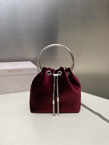 Jimmy Choo Bon Bon Bucket Bag Burgundy