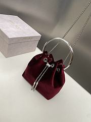 Jimmy Choo Bon Bon Bucket Bag Burgundy - 6