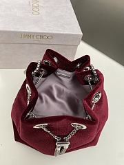 Jimmy Choo Bon Bon Bucket Bag Burgundy - 4