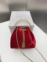 Jimmy Choo Bon Bon Bucket Bag Red - 1