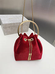 Jimmy Choo Bon Bon Bucket Bag Red - 4