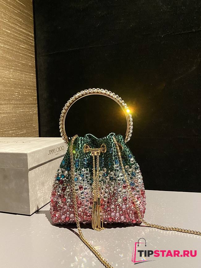 Jimmy Choo Bon Bon crystal-embellished Bucket Bag 12 - 1