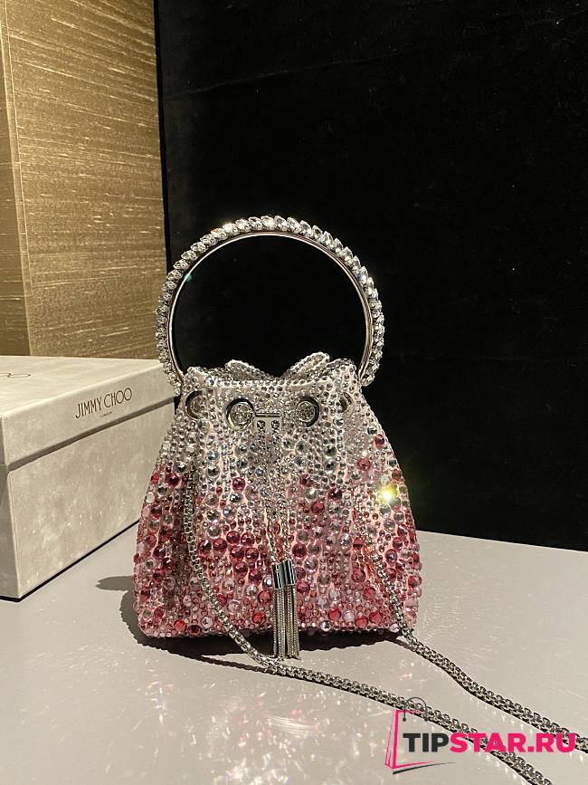 Jimmy Choo Bon Bon crystal-embellished Bucket Bag 10 - 1