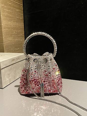 Jimmy Choo Bon Bon crystal-embellished Bucket Bag 10
