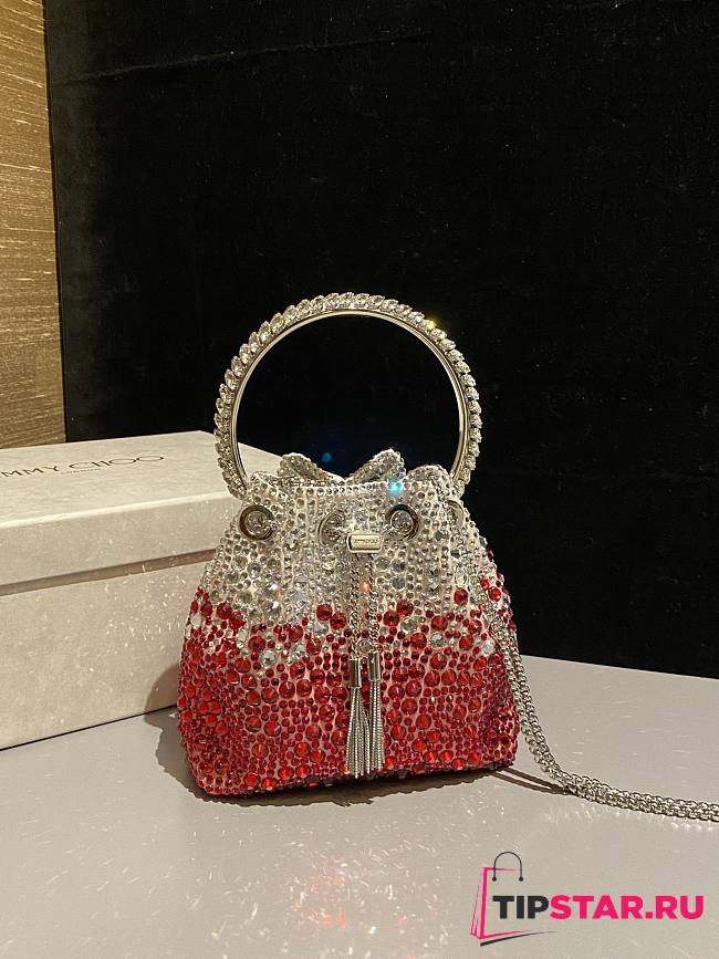 Jimmy Choo Bon Bon crystal-embellished Bucket Bag 09 - 1