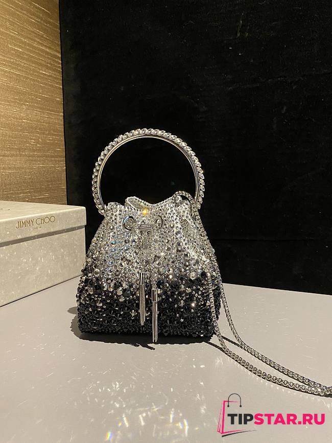 Jimmy Choo Bon Bon crystal-embellished Bucket Bag 08 - 1