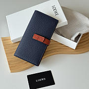 Loewe Bi-fold Long Wallet In Navy Blue - 1