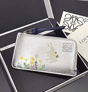 Loewe Suna Fujita zippered card holder silver - 1
