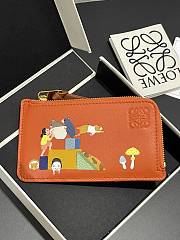Loewe Suna Fujita zippered card holder orange - 1
