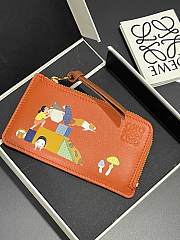 Loewe Suna Fujita zippered card holder orange - 4