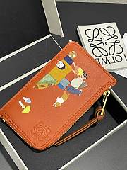Loewe Suna Fujita zippered card holder orange - 5