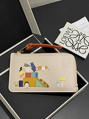 Loewe Suna Fujita zippered card holder beige - 1