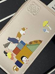 Loewe Suna Fujita zippered card holder beige - 4