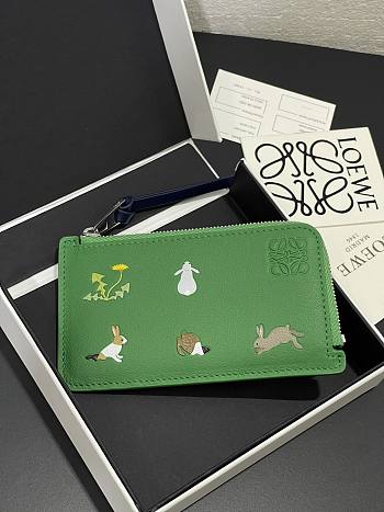 Loewe Suna Fujita zippered card holder green