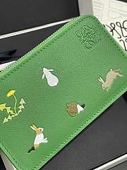 Loewe Suna Fujita zippered card holder green - 4