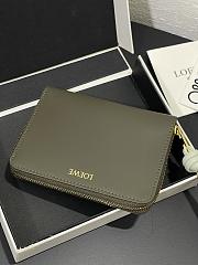 Loewe Zipped coin purse in shiny nappa calfskin dark green - 2