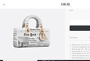 Dior Small Lady D-Joy Bag White and Black Calfskin with Newspaper Print - 2