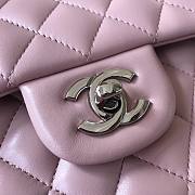 Chanel Classic Flap Chain Bag Lambskin Pink Silver - A01112- 25cm - 5