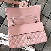 Chanel Classic Flap Chain Bag Lambskin Pink Silver - A01112- 25cm - 4