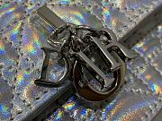 Dior Lady Handbag in Silver with Pearl Chain - 2