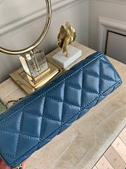 Chanel Small Kelly Bag in 24P Shiny Distressed Blue - 5