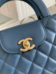 Chanel Small Kelly Bag in 24P Shiny Distressed Blue - 3