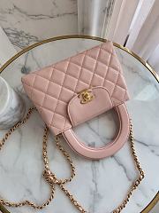 Chanel Small Kelly Bag in 24P Shiny Distressed Pink - 6
