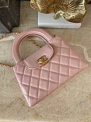 Chanel Small Kelly Bag in 24P Shiny Distressed Pink - 3