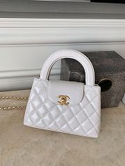 Chanel Small Kelly Bag in 24P Shiny Distressed White - 1